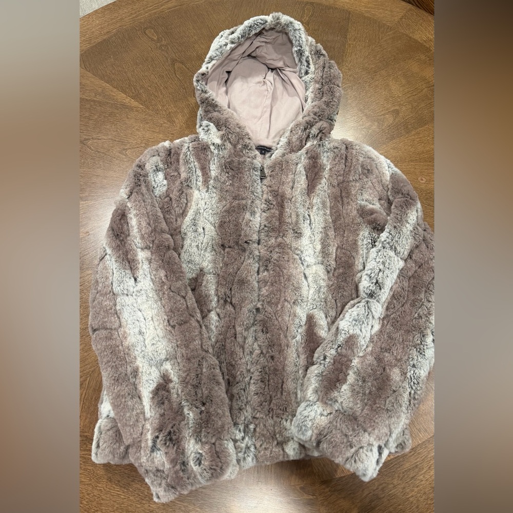 Women’s Olivaceous Faux Fur Hooded Jacket - Size Small